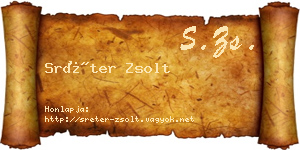 Sréter Zsolt névjegykártya